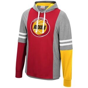 Mitchell & Ness NBA Houston Rockets Hooded Long Sleeve Top